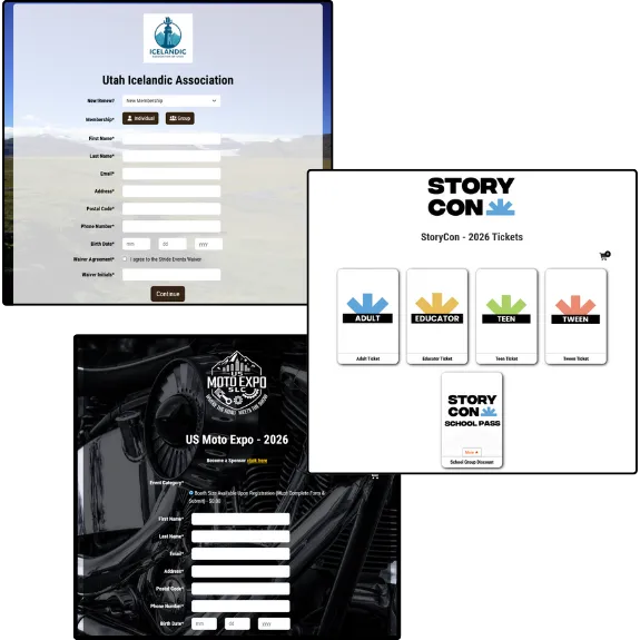 simple ticketing registration membership sign up